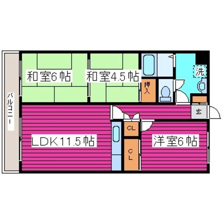 麻生駅 徒歩8分 5階の物件間取画像